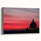 Landscape art painting of Rome with colorful palette on framed canvas, ideal for living room decor.