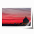 Extra large rolled print of Rome scenery with vibrant floral accents, ideal for art wall dining room or upscale bathroom.