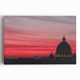 Black and white stretched canvas of Rome scenery, ideal for kitchen wall art.