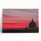 Black and white stretched canvas of Rome's architecture, ideal for kitchen wall art.