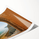 Extra large wall art featuring line art flowers in soft pastel shades on a rolled print, ideal for large living room decor.