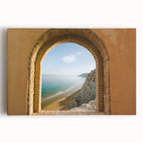 Black and white stretched canvas of Sicilian landscape, ideal for kitchen wall art or bedroom ambiance.