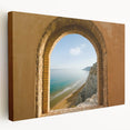 Stretched canvas print of a Sicilian landscape in soft Mediterranean colors, ideal for kitchen wall art.