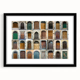 Extra large framed abstract print of a colorful Tuscan landscape, ideal for living room decor.