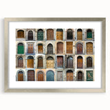 Extra large abstract art print of Tuscany landscape in muted earth tones on framed canvas, ideal for living room decor.