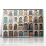 Mid-century modernist art depicting the Tuscan landscape in muted earth tones on a framed acrylic print.