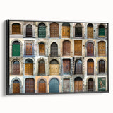 Black and white framed canvas of a Tuscan landscape, ideal for bedroom wall decor.