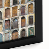 Extra large framed canvas depicting a textured Tuscan landscape in black with vibrant, colorful accents.