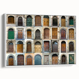 Vintage poster art of Tuscany landscape on framed canvas, featuring colorful art in pastel shades.