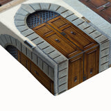 Black and white landscape art painting of Tuscany on stretched canvas, suitable for bedroom wall decor.