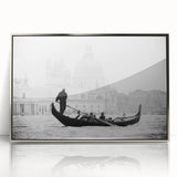 Framed acrylic print of Venice scenery with muted earth tones, ideal for modern art wall decor.