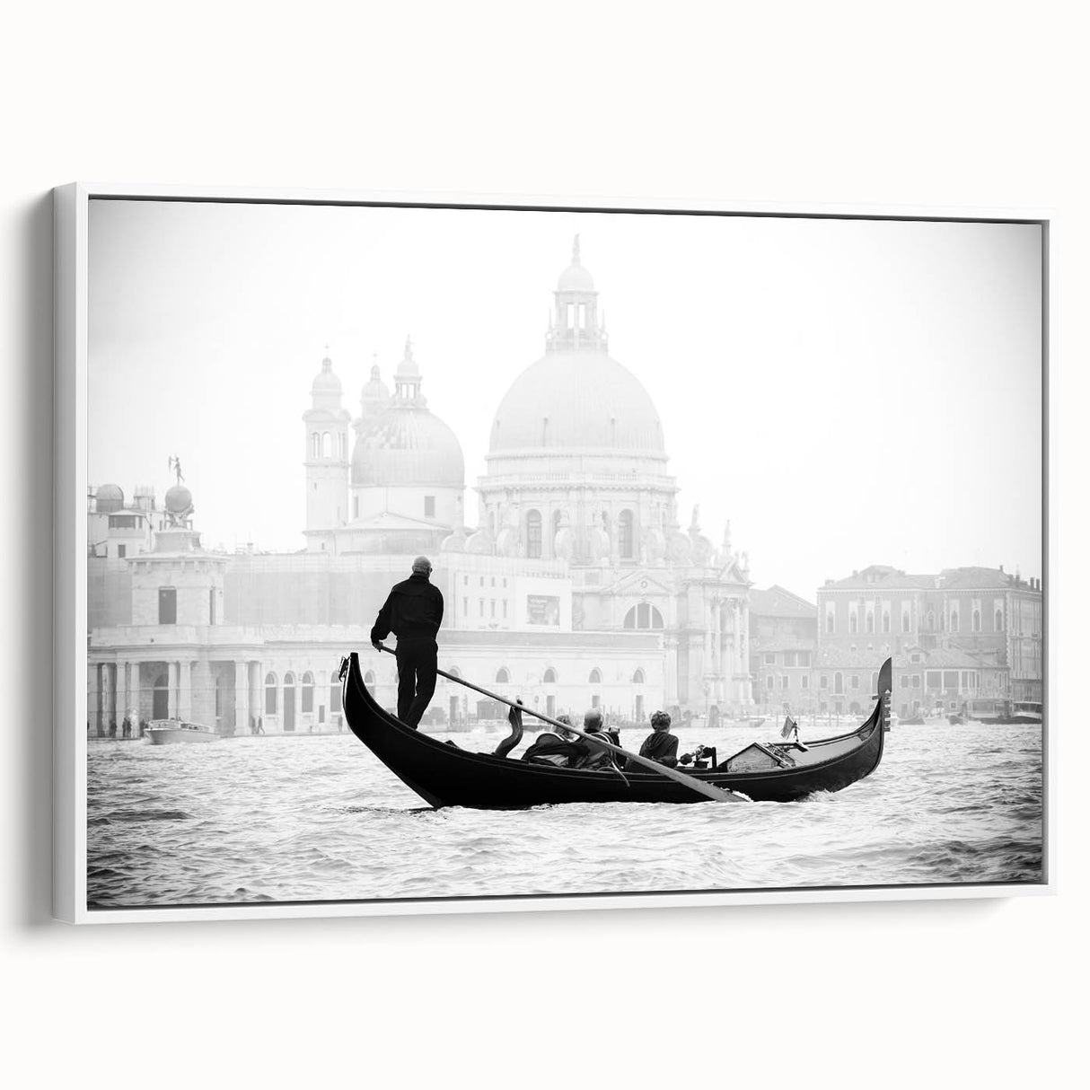 Vintage poster art of Venice scenery on framed canvas, featuring vibrant colors, ideal for living room decor.