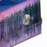 Large abstract wall art featuring a Latvian landscape in muted earth tones on acrylic glass, ideal for dining room ambiance.