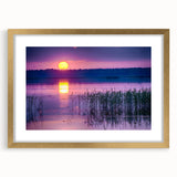 Abstract art print of a European scenery in Latvia, depicted in muted earth tones on a framed gold mat.