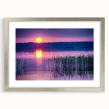 Extra large textured abstract art print of a European landscape in muted earth tones, framed in silver.