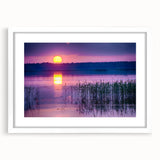 Textured art print of an abstract European landscape in muted earth tones on a white framed mat, suitable for bedroom decor.