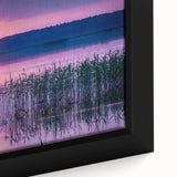 Close-up of a textured, black wall art canvas featuring colorful, abstract scenery of Latvia.