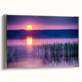Framed canvas featuring a vintage-style landscape painting of a Latvian scenery in vibrant colors.