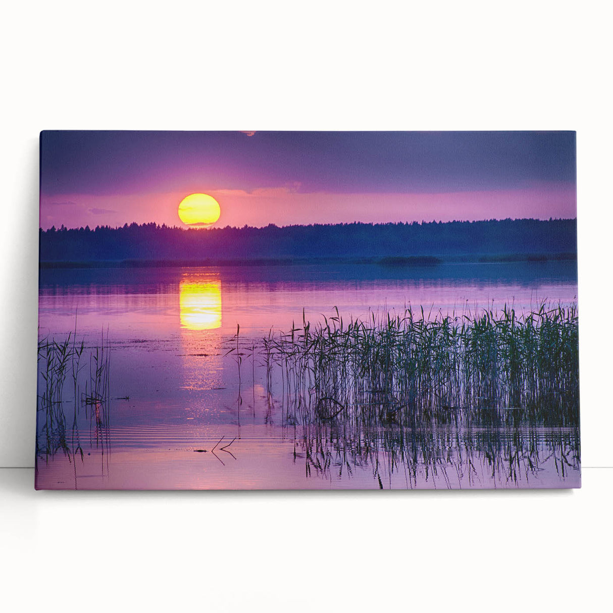Large black and white stretched canvas depicting a serene European landscape, ideal for kitchen wall art.