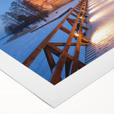 Art deco poster of a European Lithuanian landscape in muted earth tones on rolled canvas, suitable for dining room decor.