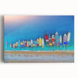 Black and white stretched canvas of the Mediterranean Sea, ideal for kitchen wall art.