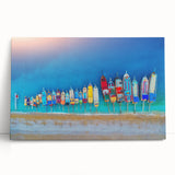 Black and white photograph of the Mediterranean Sea on stretched canvas, ideal for kitchen wall art.