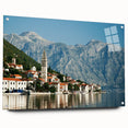 Acrylic print of a Montenegro landscape, featuring muted earth tones, ideal for dining room decor.
