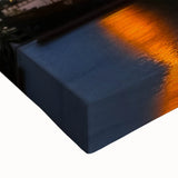 Black and white landscape art painting of Amsterdam on stretched canvas, ideal for bedroom wall decor.