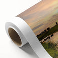 Art Deco poster depicting a serene Dutch landscape in soft pastel shades on rolled canvas, ideal for nursery wall art.