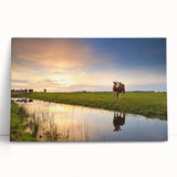 Black and white stretched canvas of European scenery, ideal for kitchen wall art.