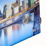 Large abstract depiction of a Norwegian landscape in muted earth tones on acrylic glass, suitable as dining room art.