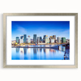 Extra large wall art featuring a textured abstract print of a Norwegian landscape in muted earth tones, framed in silver.