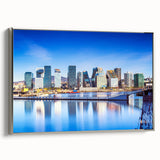 Framed canvas featuring a vintage-style landscape painting of a Norwegian scenery in muted earth tones.