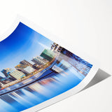 Extra large wall art featuring line art flowers on a rolled print, set in a calming palette of pastel hues.