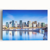 Black and white photo of a Norwegian fjord on stretched canvas, suitable as large kitchen wall art.