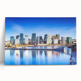 Black and white photograph of a Norwegian fjord on stretched canvas, ideal for kitchen art.