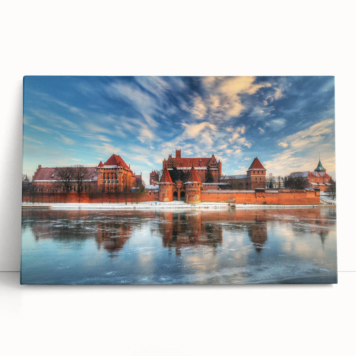 Black and white photography of a European street scene on large stretched canvas, ideal for kitchen wall art.