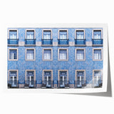 Rolled print of Lisbon scenery with vibrant colors on canvas, ideal for art wall dining room.