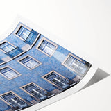 Extra large wall art of line art flowers in black on white, rolled print, perfect for large living room decor.