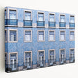Panoramic view of Lisbon on stretched canvas, featuring vibrant sunset colors, ideal for kitchen wall art.