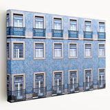 Panoramic view of Lisbon on stretched canvas, featuring vibrant sunset colors, ideal for kitchen wall art.