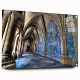 Acrylic print of Porto, Portugal, showcasing a detailed cityscape in muted earth tones, suitable for dining room decor.