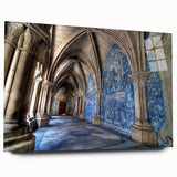 Acrylic print of Porto, Portugal with vivid blue and white tones, ideal for bedroom or dining room art.