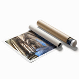 Extra large rolled print depicting a scenic Porto, Portugal landscape in muted earth tones.