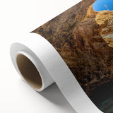 Art deco poster of a European scenery in muted pastel tones on rolled canvas, ideal for nursery wall art.