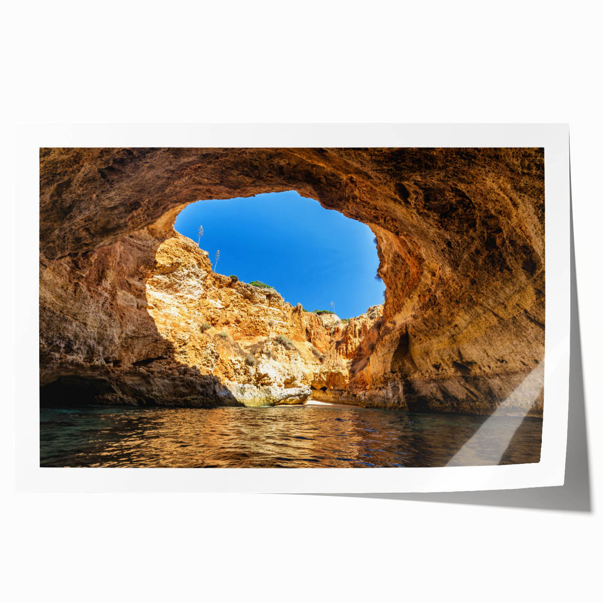 Rolled print of a European Portuguese scenery in soft pastel shades, ideal for art wall dining room.