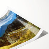 Extra large rolled print of line art flowers in muted earth tones, ideal for large living room wall art.