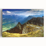 Black and white stretched canvas of a Romanian landscape, ideal for kitchen wall art or bedroom decor.