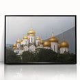 Large abstract wall art featuring a stylized Moscow skyline in muted gray and black tones on a framed acrylic panel.