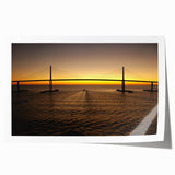 Large rolled print of a European cityscape in muted watercolor tones, ideal for dining room wall art.